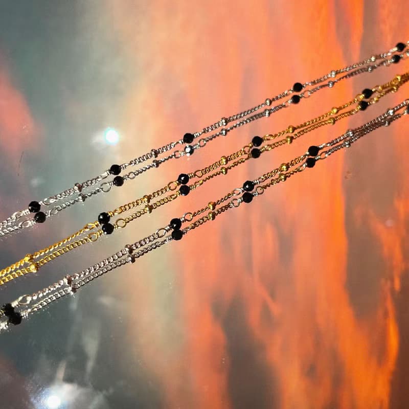 Found.Myth 925純銀 阿波羅的樂章手鍊 天然黑尖晶 手工製