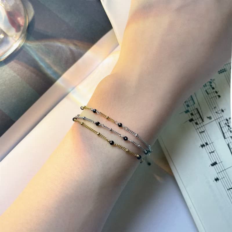 Found.Myth 925純銀 阿波羅的樂章手鍊 天然黑尖晶 手工製