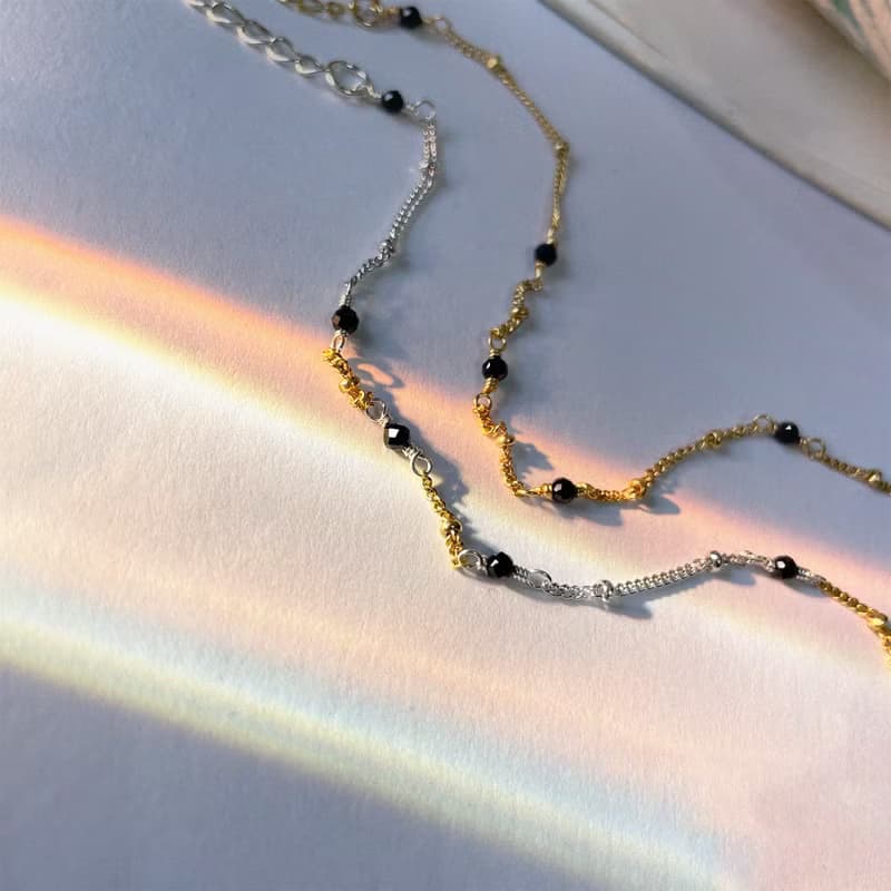 Found.Myth 925純銀 阿波羅的樂章手鍊 天然黑尖晶 手工製