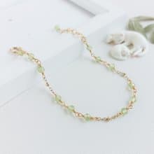 橄欖石 x 14KGF手鍊 • 迷你金環