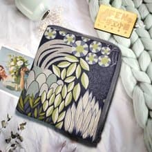 袋物系列-日本設計師棉布森林植物學L型拉鍊袋鋪棉-電子書保護套