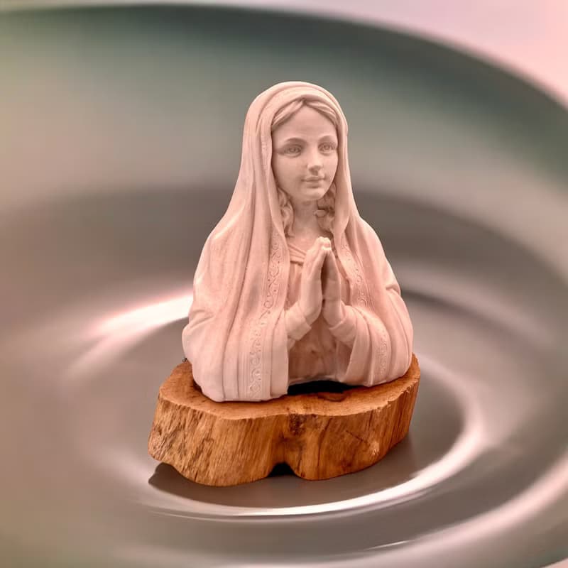 祈禱聖母半身塑像  擴香石  含木座