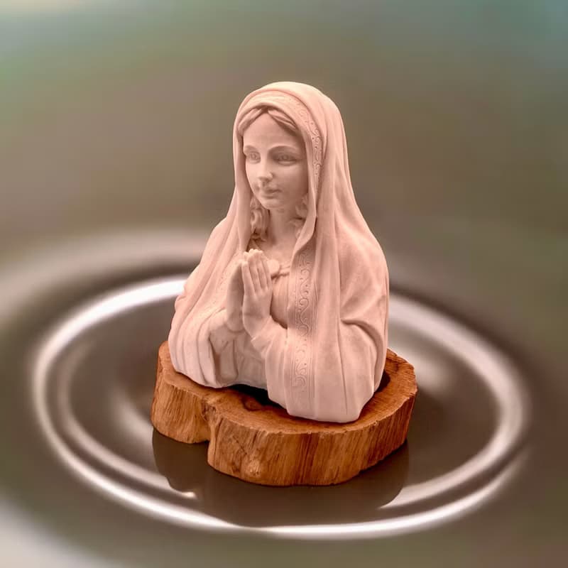 祈禱聖母半身塑像  擴香石  含木座