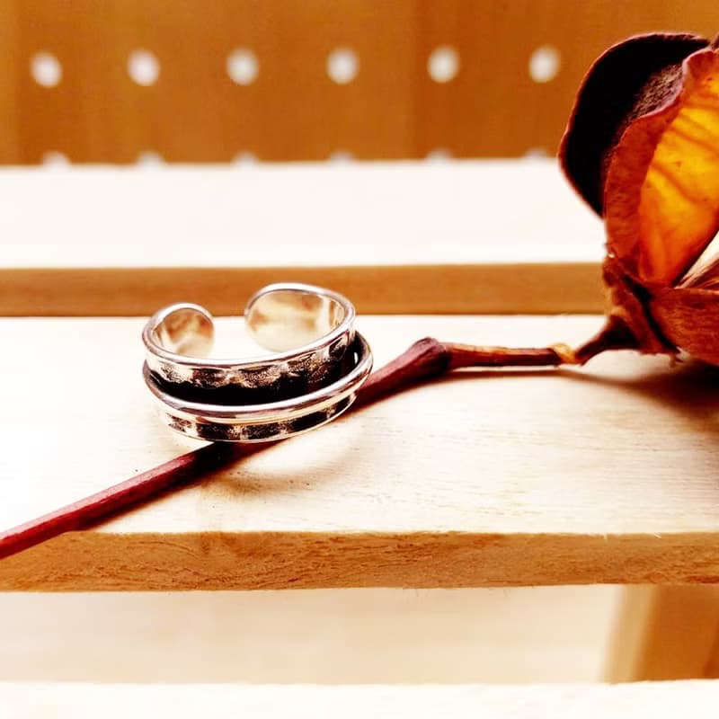 聖誕 交換禮物 復古印記925純銀戒指(陳舊寬版設計) 活動圍