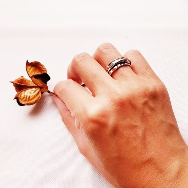 聖誕 交換禮物 復古印記925純銀戒指(陳舊寬版設計) 活動圍