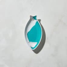 日本晴九谷燒 - 貓小盤 - 天空藍