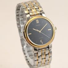 SEIKO LUCENT 7N22-6B20 ユニセックス 1984年 ダークブルーダイヤル デイト付 クォーツ ゴールド×シルバーコンビブレス  手錶 古董錶