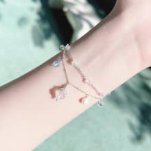 月光石 海藍寶 白水晶淡水珍珠 S925純銀 天然水晶 手工繞線手鍊