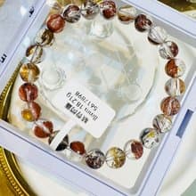 畢業級天然紅泥骸骨閃靈水晶8mm18.21g好運穩定情緒淨化洞察力