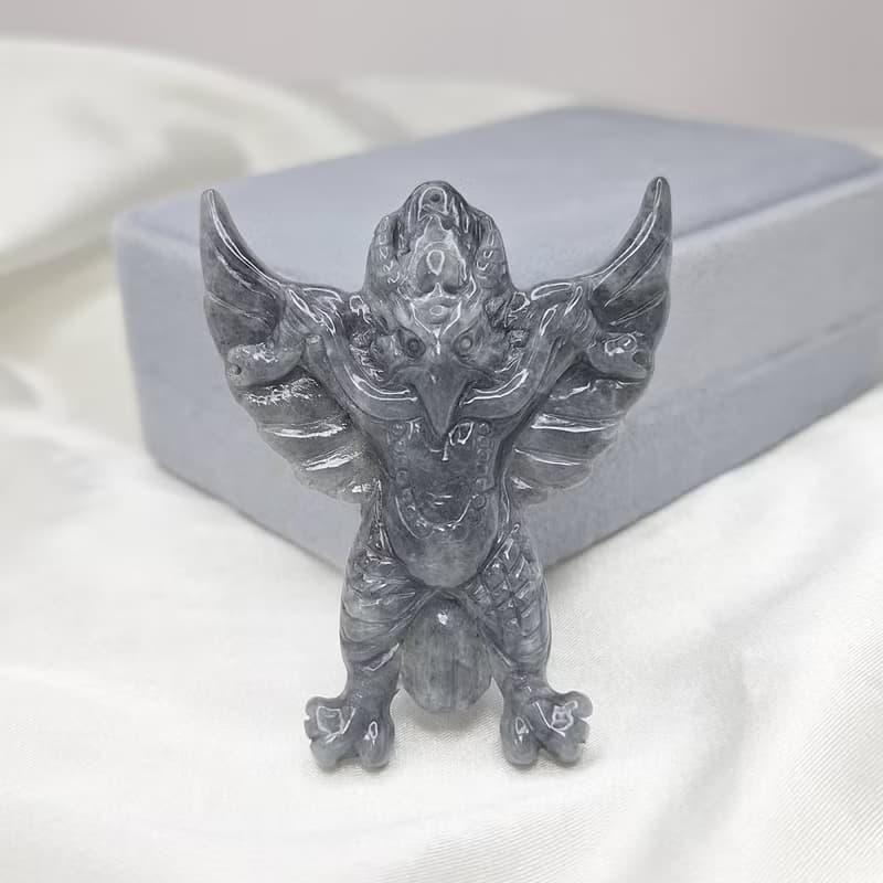 緬料 溫潤烏雞 特色件 雷神 避邪吊墜 | 天然緬甸玉A貨翡翠