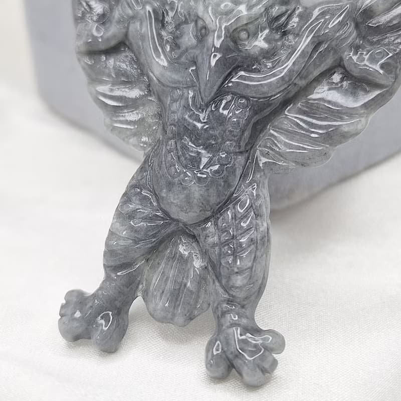 緬料 溫潤烏雞 特色件 雷神 避邪吊墜 | 天然緬甸玉A貨翡翠