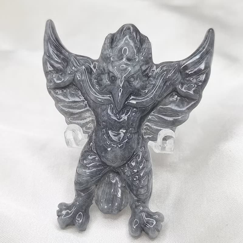 緬料 溫潤烏雞 特色件 雷神 避邪吊墜 | 天然緬甸玉A貨翡翠