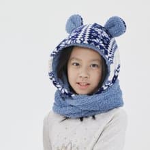 Yuki雪精靈兒童連帽脖圍/冰河藍