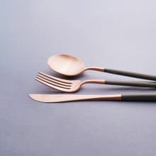 葡萄牙Cutipol GOA黑玫瑰金主餐三件組(刀叉匙)