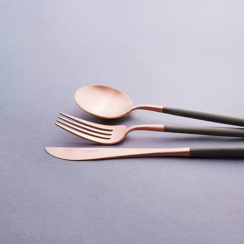 葡萄牙Cutipol GOA黑玫瑰金主餐三件組(刀叉匙)