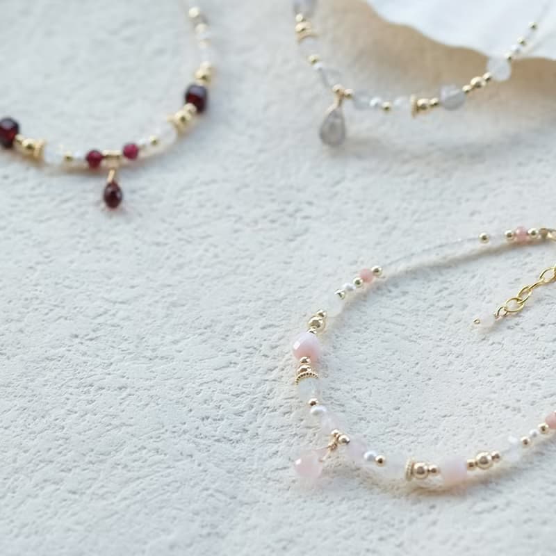 14K包金粉紅皇宮系列-粉晶手鍊