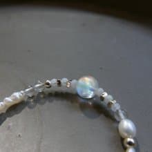 天然石手鍊/馬島月光/淡水珍珠