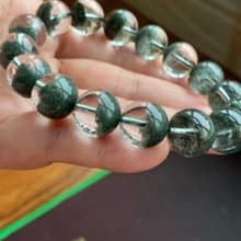 綠幽靈聚寶盆手鏈 盆形漂亮 晶體通透 招財旺事業的極品