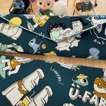 文青風環保純棉筷袋 巨石艾磨 生活哲學  質感藍 日本 潮物 收納