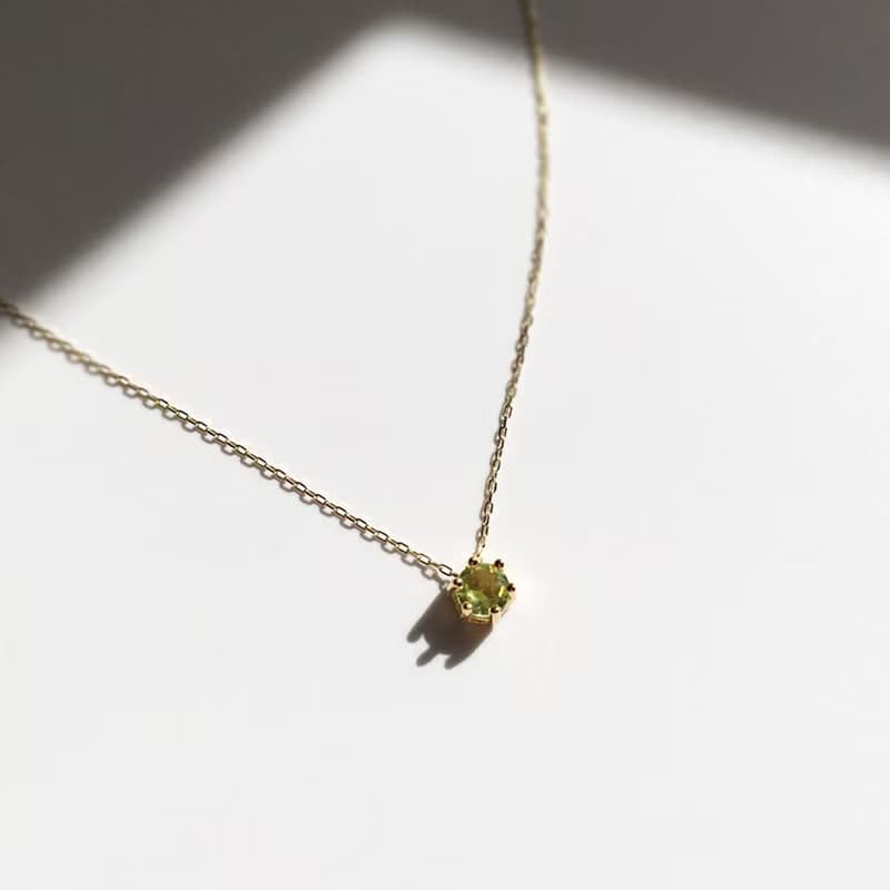 K14gf/K10YG peridot  Necklace, August Birthstone Necklace