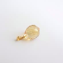 限量現貨 - 天然優質黃水晶 大號圓水滴切割 古董純 18K 金墜
