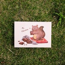 明信片500磅厚磅 My Chocolate 松鼠愛巧克力