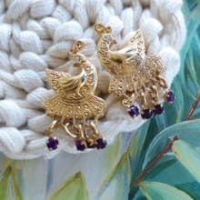 Vintage Jewelry 西洋古董飾品 AVON  Peacock Dangle 針式耳環
