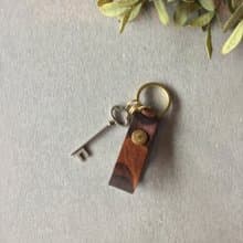 isni 藏愛鑰匙圈_咖啡迷彩牛皮/黃銅五金 交換禮物