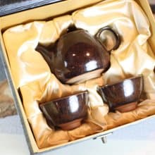 【送禮好物】180ml 疲倦 天目釉 一茶壺兩杯組 鶯歌葉敏祥作