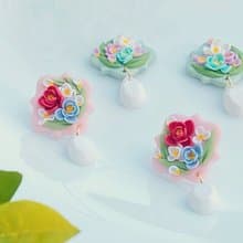 精緻立體小花蔟 手工軟陶耳環 | 耳夾