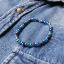 天然石手串/藍磷灰/藍寶石