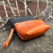 手指零錢包/印章包 小物包  color: 焦糖橘/黑色