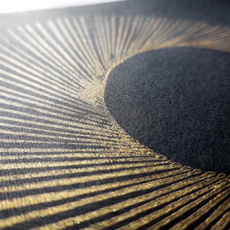 Linocut Print Abstract Black Arch Sun Original Artwork Classical Wall Art Decor