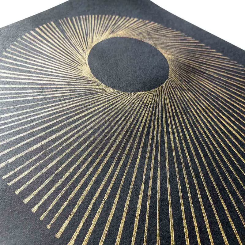 Linocut Print Abstract Black Arch Sun Original Artwork Classical Wall Art Decor