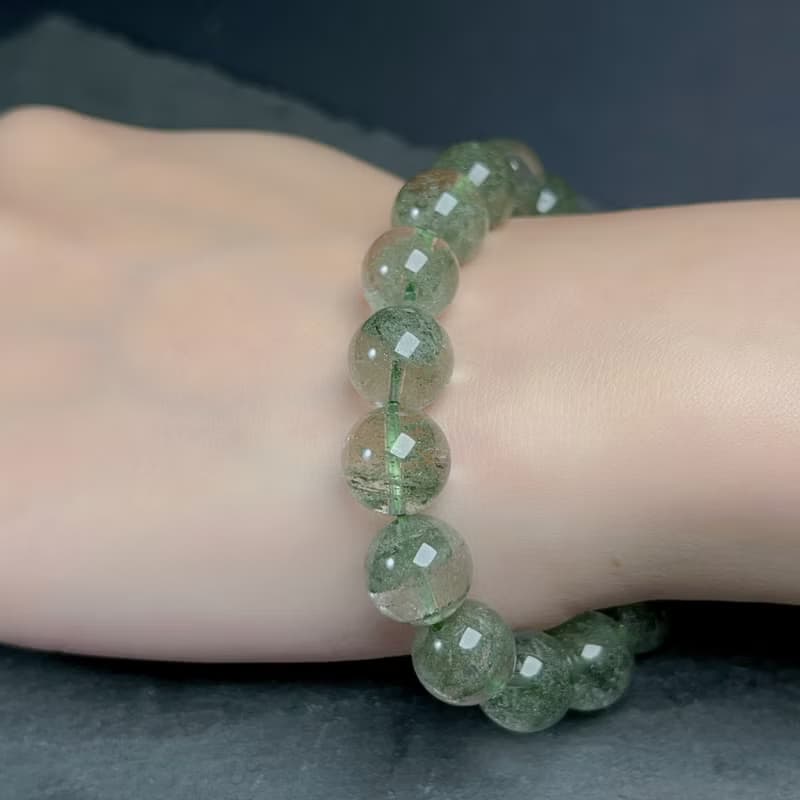 天然綠幽靈水晶手珠手鍊 | 天然水晶 | 送禮