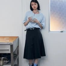 日系極簡 低腰百褶半身裙