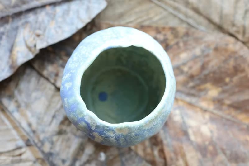 【喬遷禮物】風的皺折No2鈷綠手捏花器侘寂風雕塑擺件收藝術作品