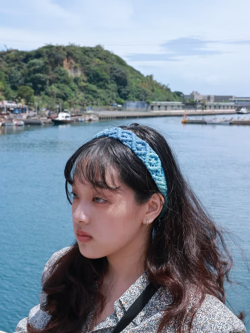 海面 手染編織鬆緊髮帶 成人兒童皆可配戴 職人手工染製