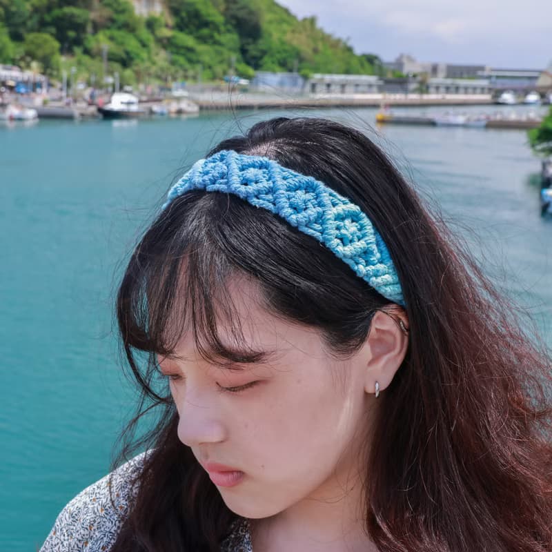 海面 手染編織鬆緊髮帶 成人兒童皆可配戴 職人手工染製