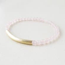 ローズクォーツとデザインパイプのブレスレット