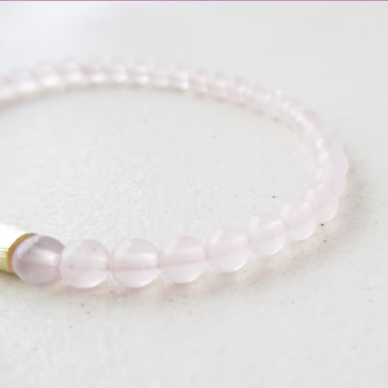 ローズクォーツとデザインパイプのブレスレット