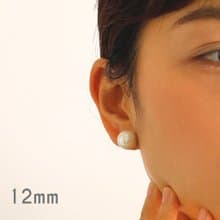 cotton pearl ―12mmコットンパールのループフィットイヤリング