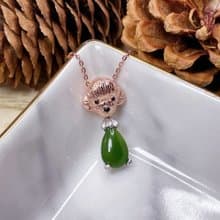 貴賓 玉墜 天然碧玉  A貨 925 純銀 母親節 生日 禮物 狗