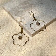 老林雜貨 | 鏤空花朵耳環 (針式 / 夾式)
