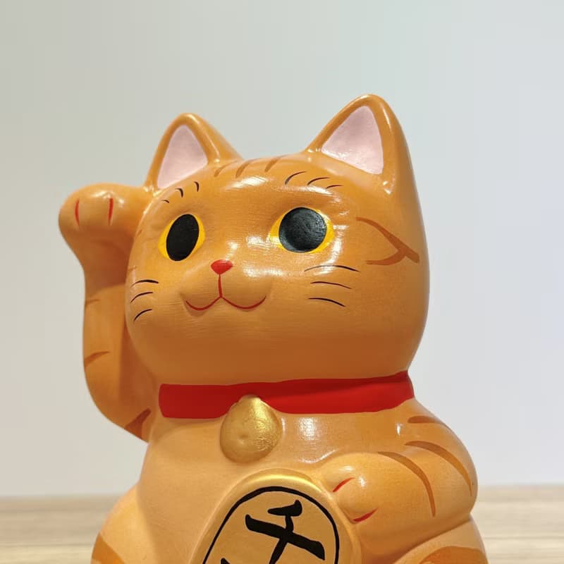 【虎紋招財】日本谷中堂招財貓 | 小判 虎紋