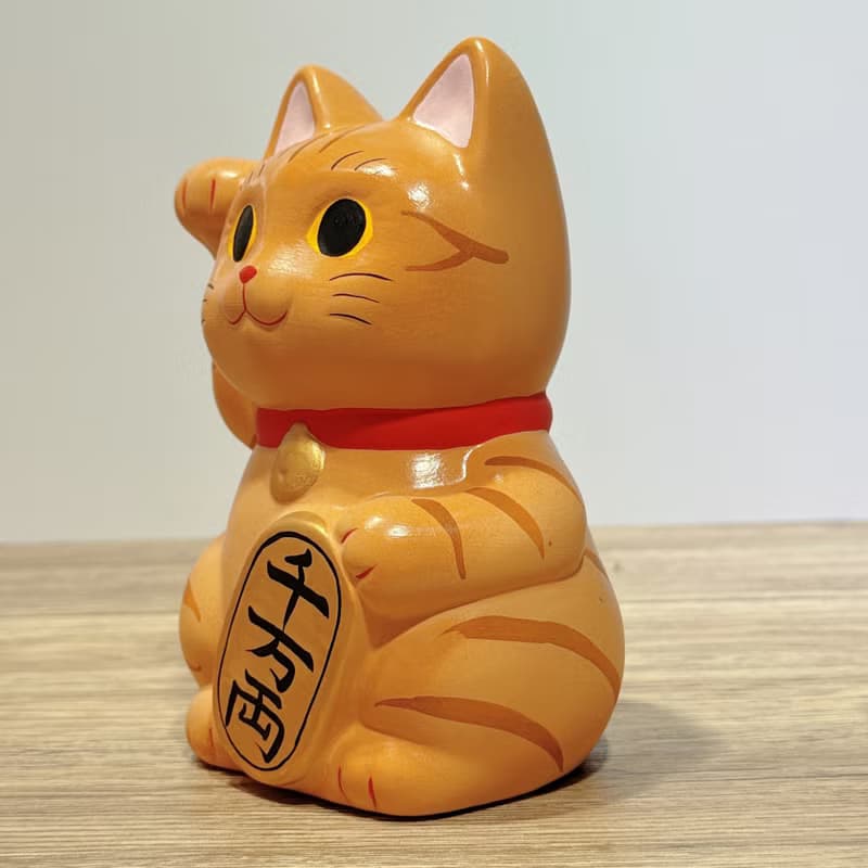 【虎紋招財】日本谷中堂招財貓 | 小判 虎紋
