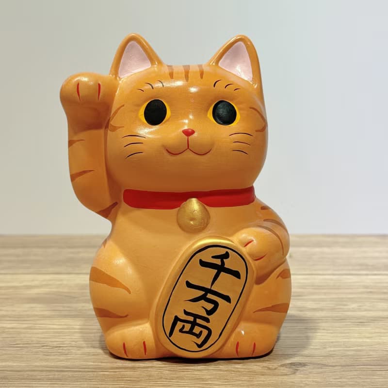 【虎紋招財】日本谷中堂招財貓 | 小判 虎紋