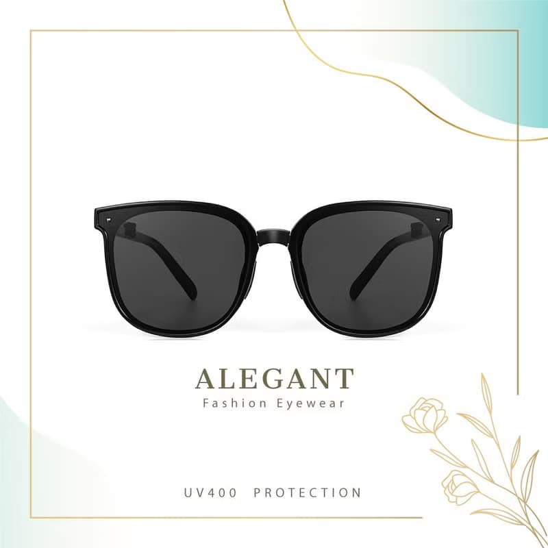 輕巧時尚玄鷹黑彈簧鏡腳折疊UV400太陽眼鏡│偏光墨鏡