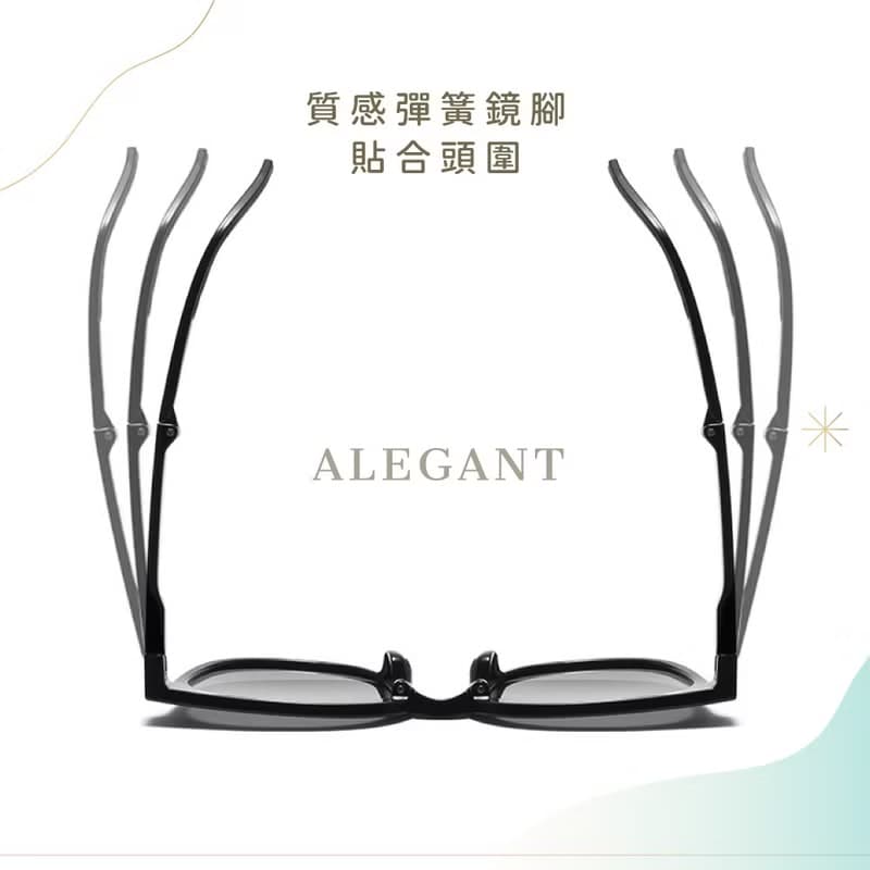 輕巧時尚玄鷹黑彈簧鏡腳折疊UV400太陽眼鏡│偏光墨鏡