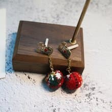 聖誕系列麋鹿耳釘呢子彩球耳飾Earrings
